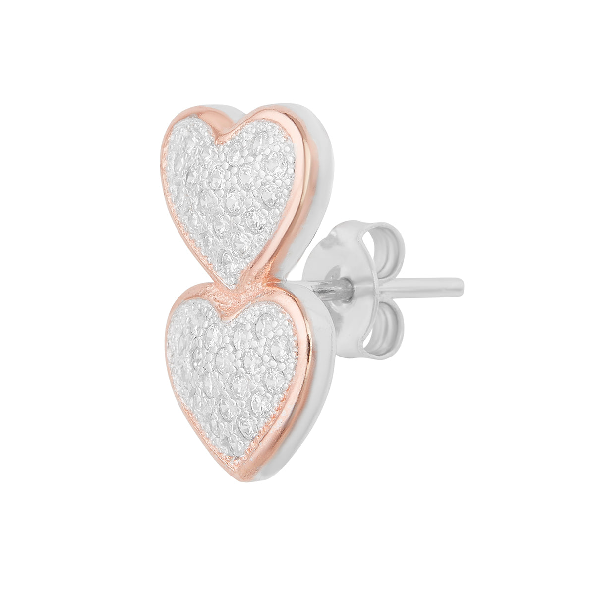 Charming Double Heart Pendant Set with Link Chain