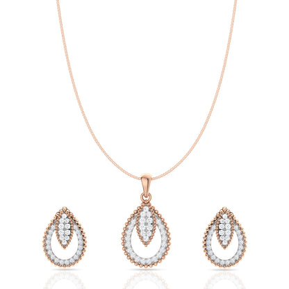 Opuntia Bloom Silver Pendant Set with Link Chain