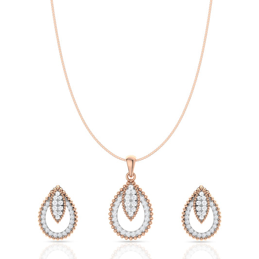 Opuntia Bloom Silver Pendant Set with Link Chain