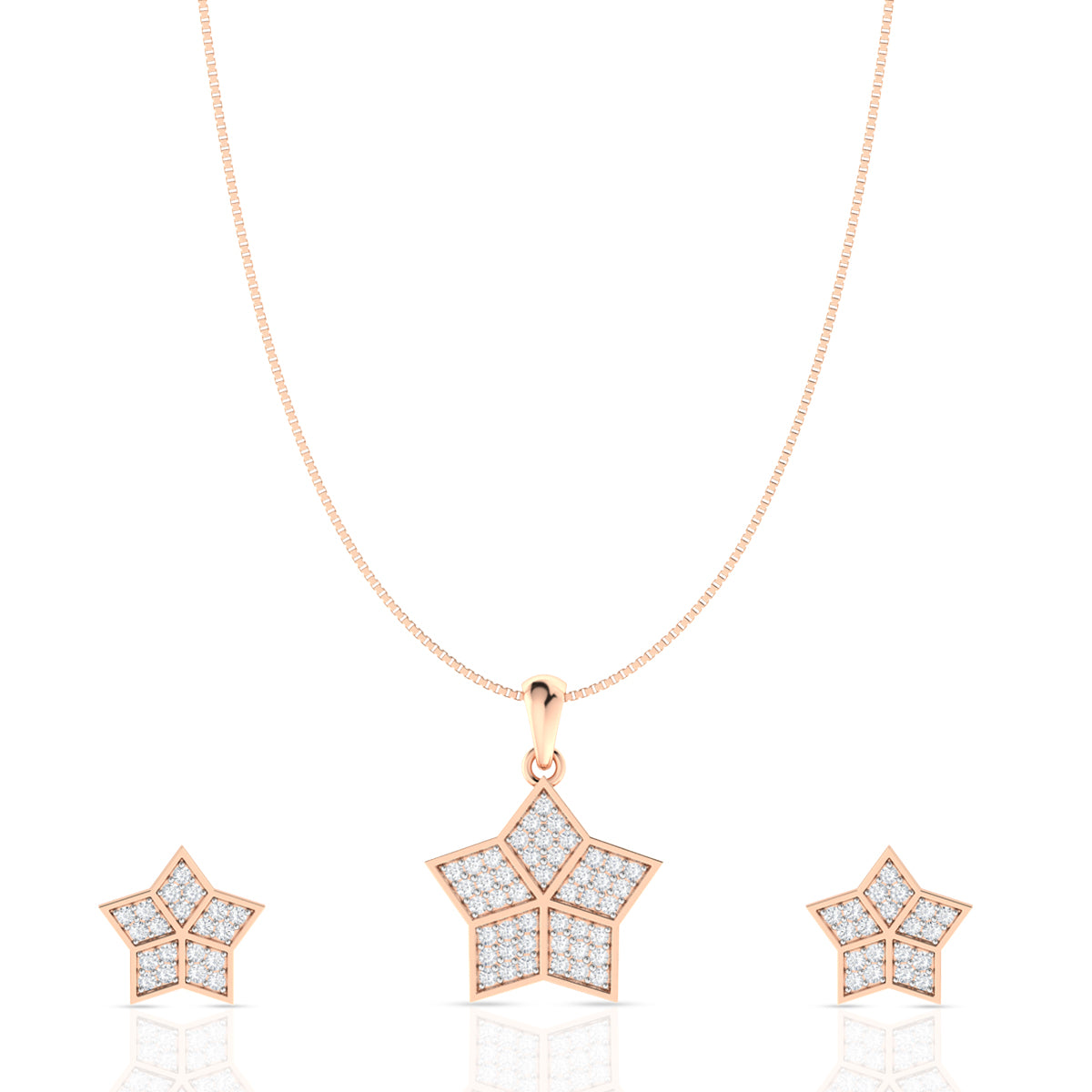 Diamond Star Pendant Set In Silver