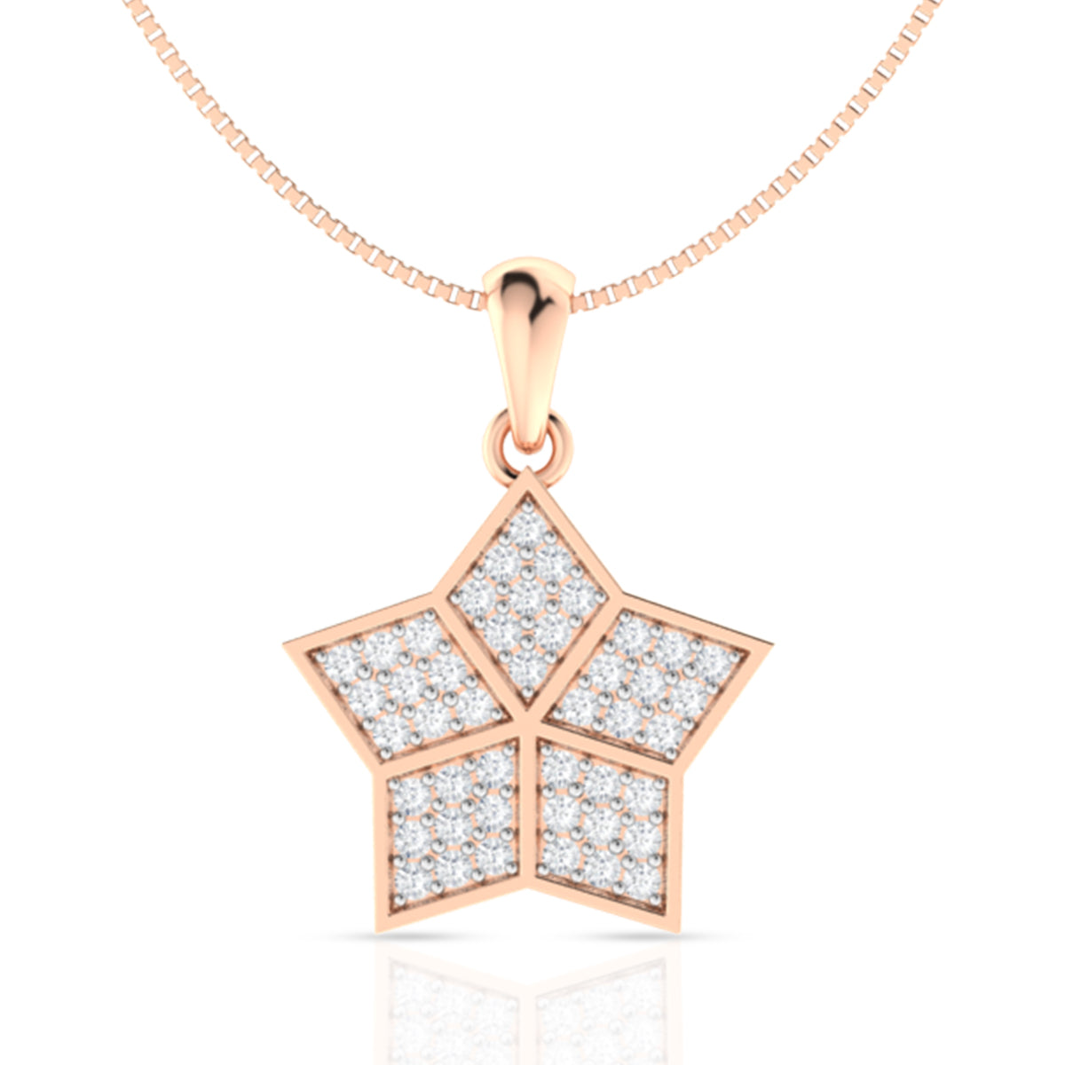 Diamond Star Pendant Set In Silver