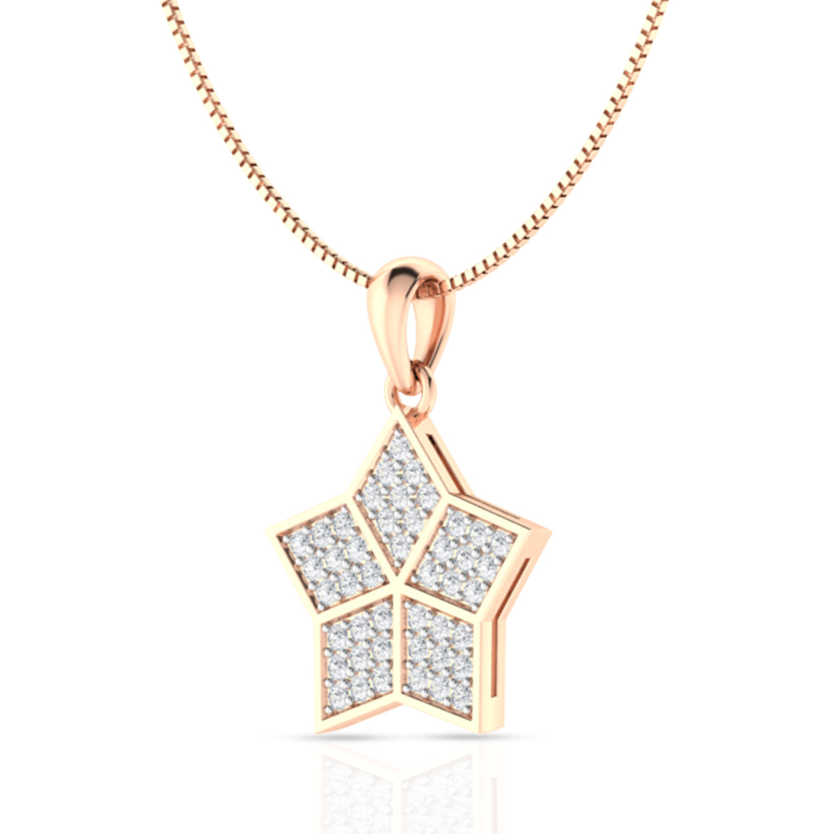 Diamond Star Pendant Set In Silver