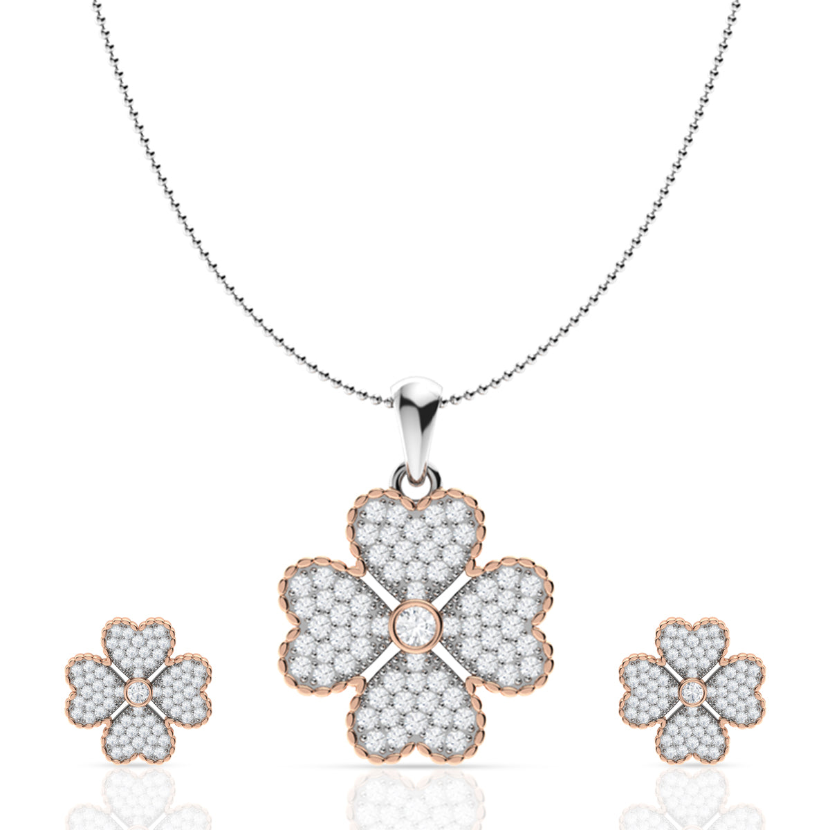 Clover Silver Pendant Set
