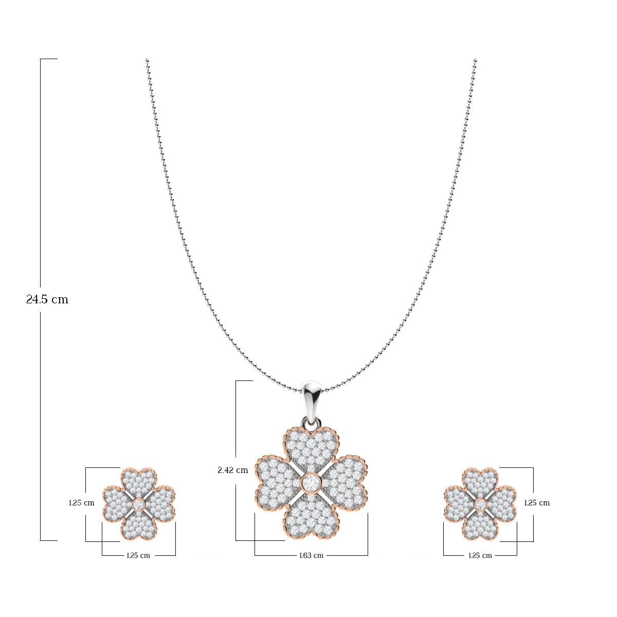 Clover Silver Pendant Set