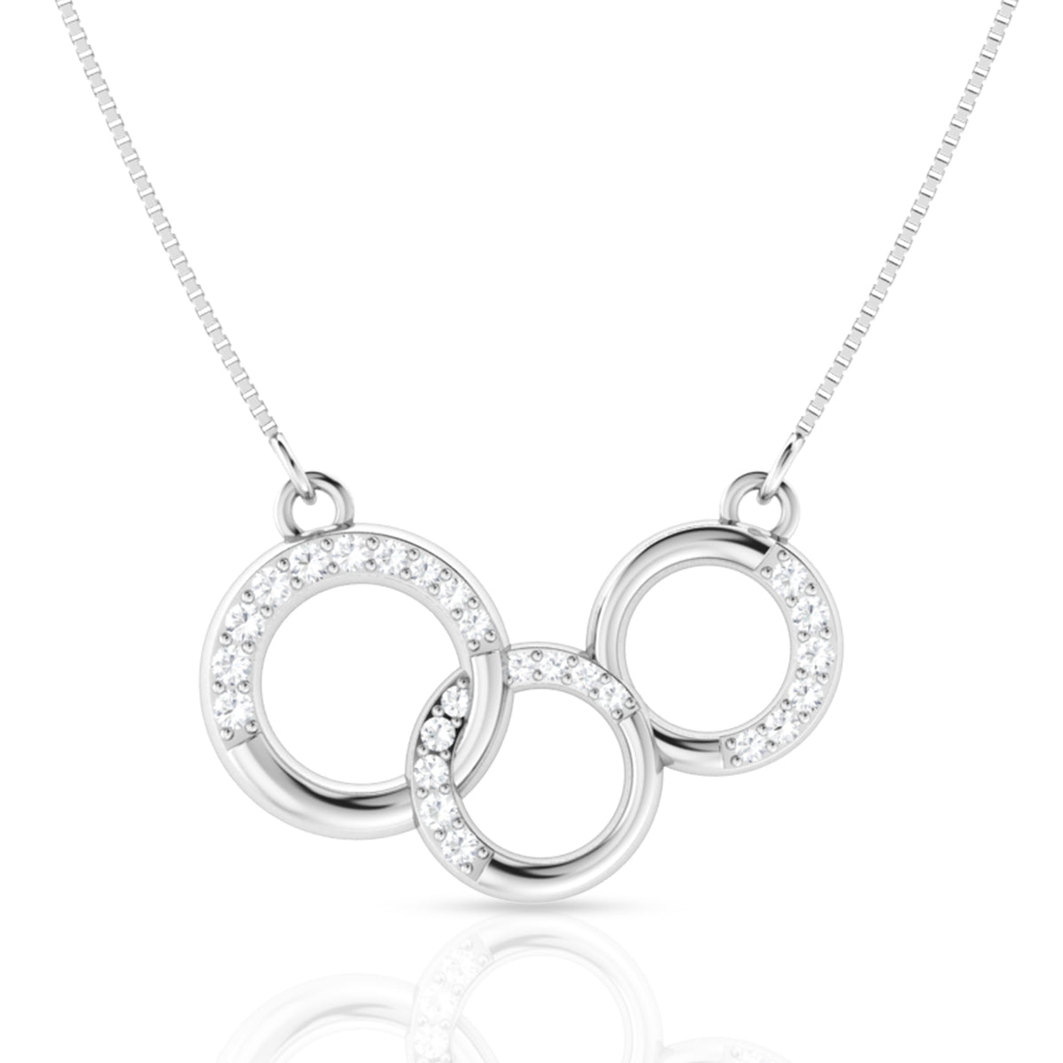 Lock of Affection Silver Interlock Pendant Set