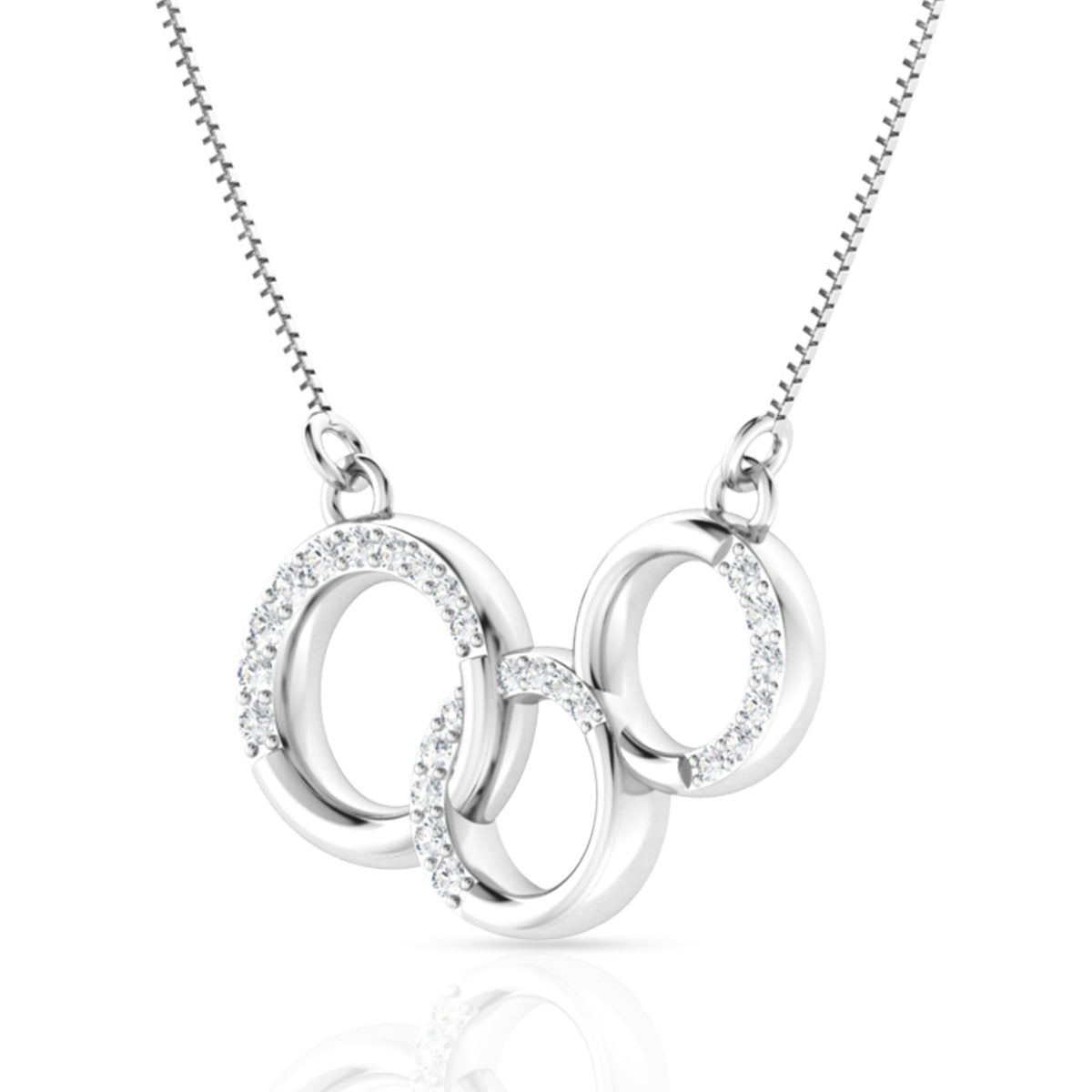 Lock of Affection Silver Interlock Pendant Set