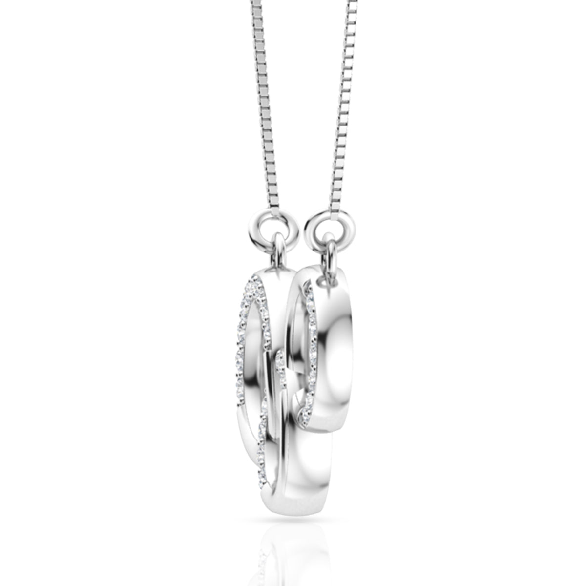Lock of Affection Silver Interlock Pendant Set