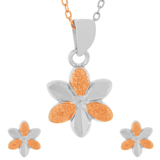 Dazzling Aphrodite S Floral Pendant Set With Link Chain