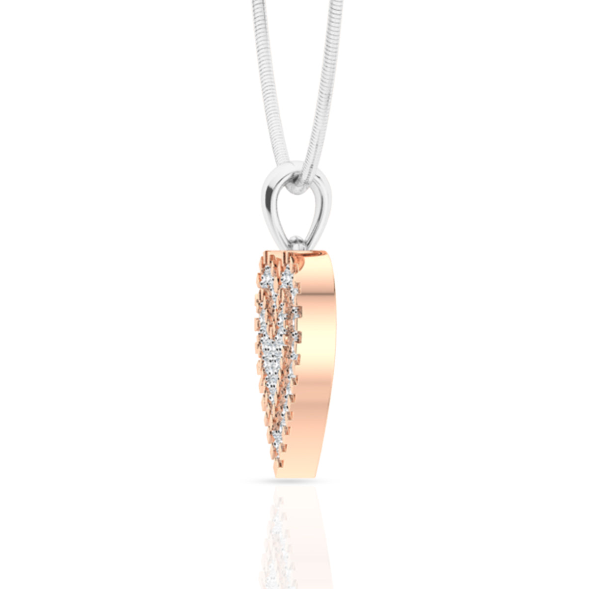 Heart Beat Silver Diamond Pendant Set