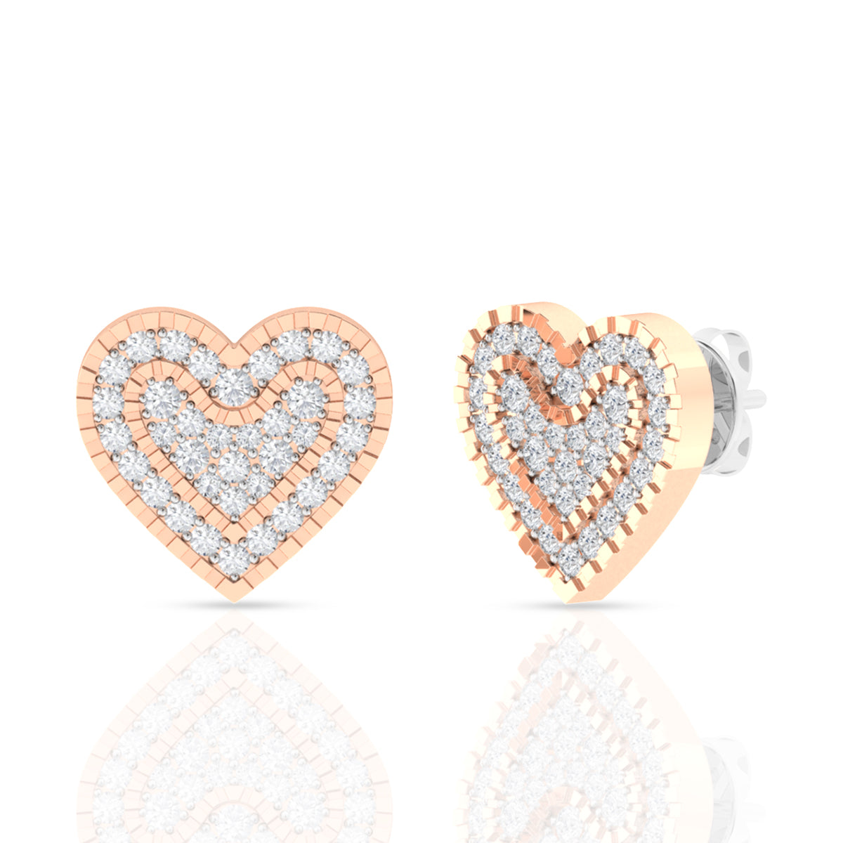 Heart Beat Silver Diamond Pendant Set