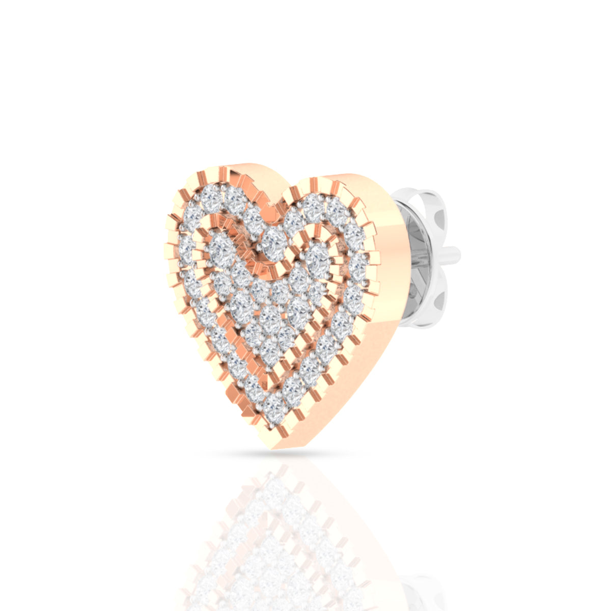 Heart Beat Silver Diamond Pendant Set