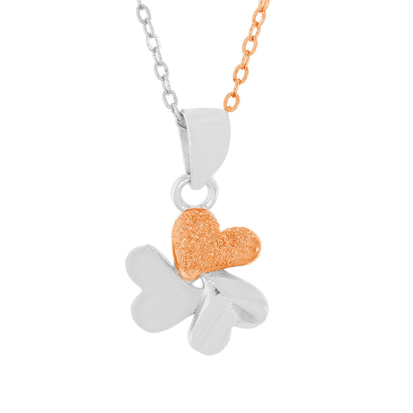 Trio Heart Connected Pendant Set with Link Chain