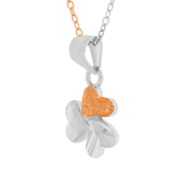 Trio Heart Connected Pendant Set with Link Chain