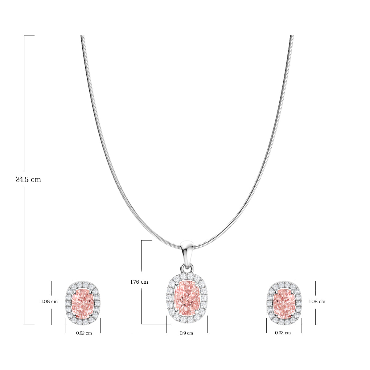Gleaming Silver Pendant Set