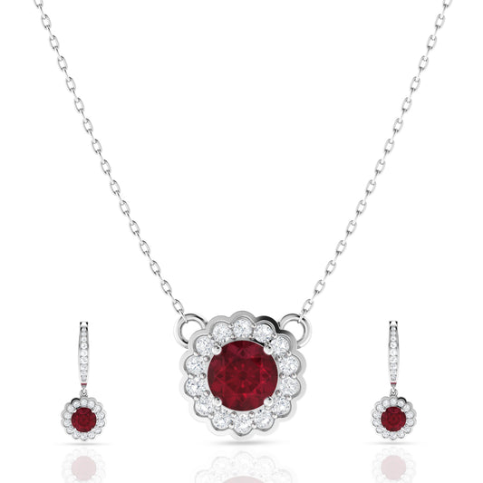 Crystal Red Pendant Set