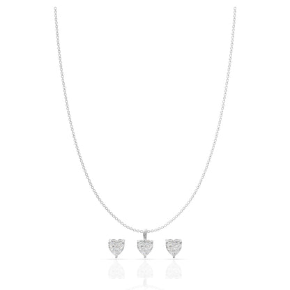 Alluring Diamond Heart Pendant Set