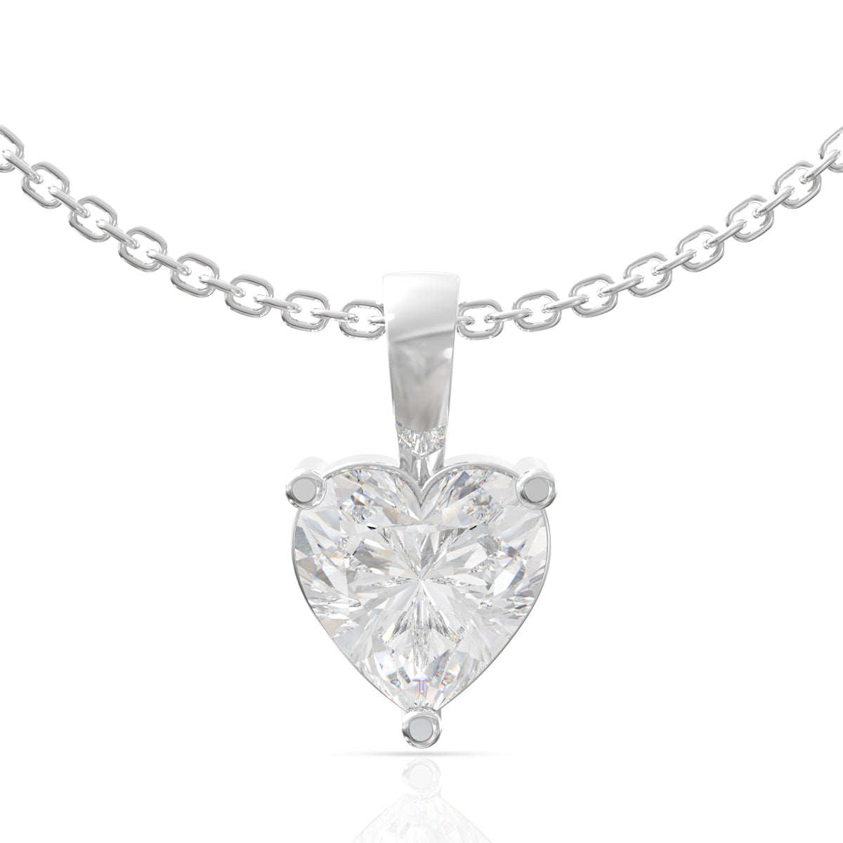 Alluring Diamond Heart Pendant Set