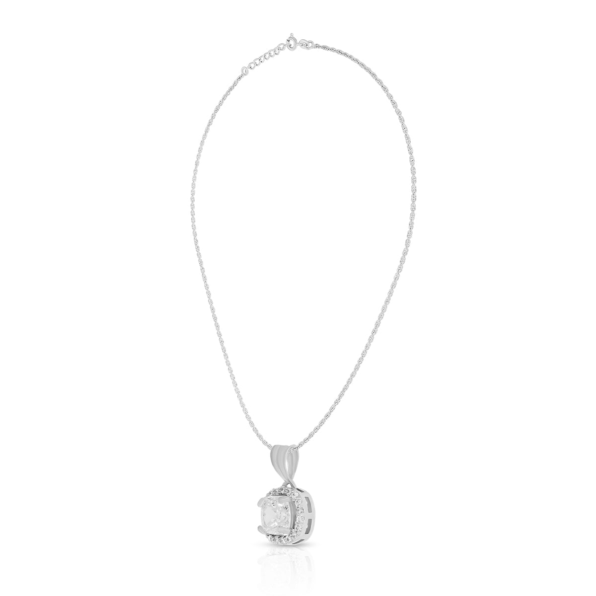 Classic Cushion Halo Pendant Set