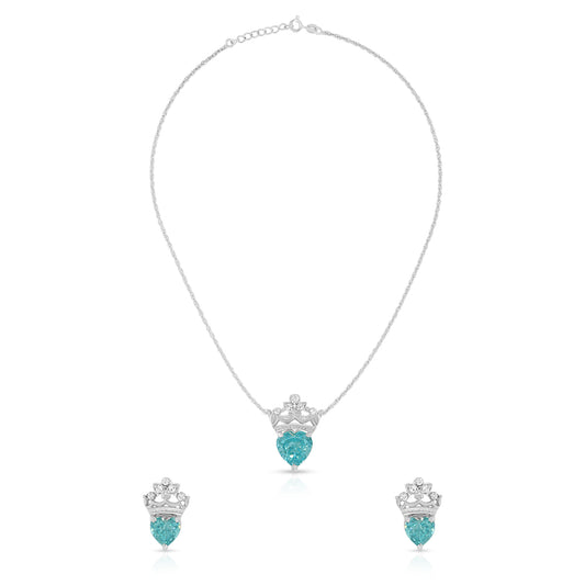 Royal Crown Heart Pendant Set