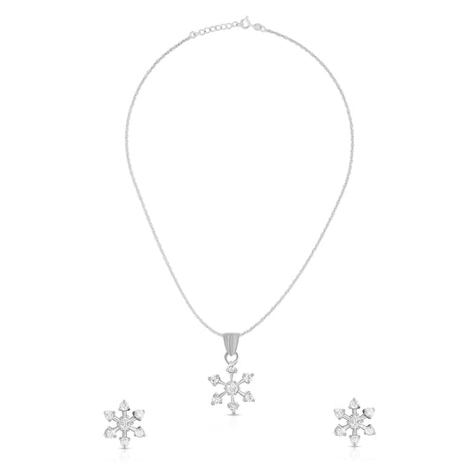 Stylish Snowflake Pendant Set