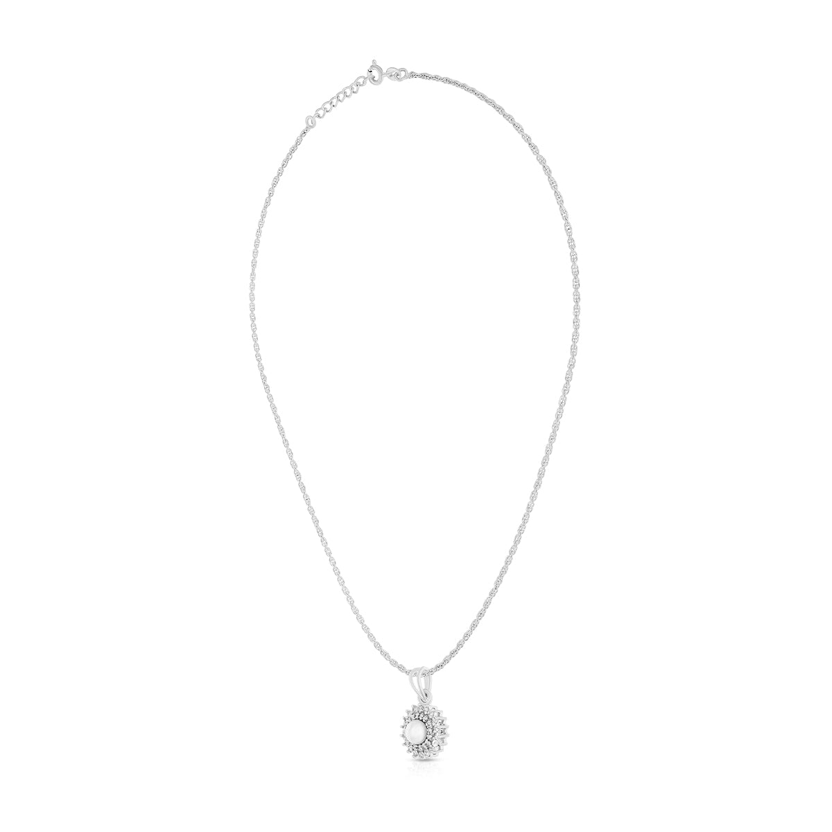 Graceful Circular Halo Pendant Set