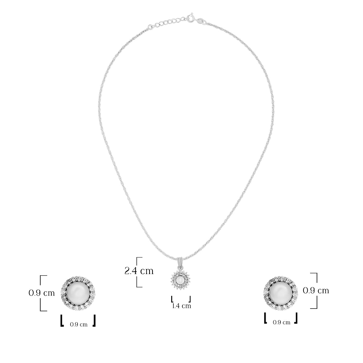 Graceful Circular Halo Pendant Set