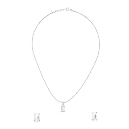 Emerald Cut Pendant Set