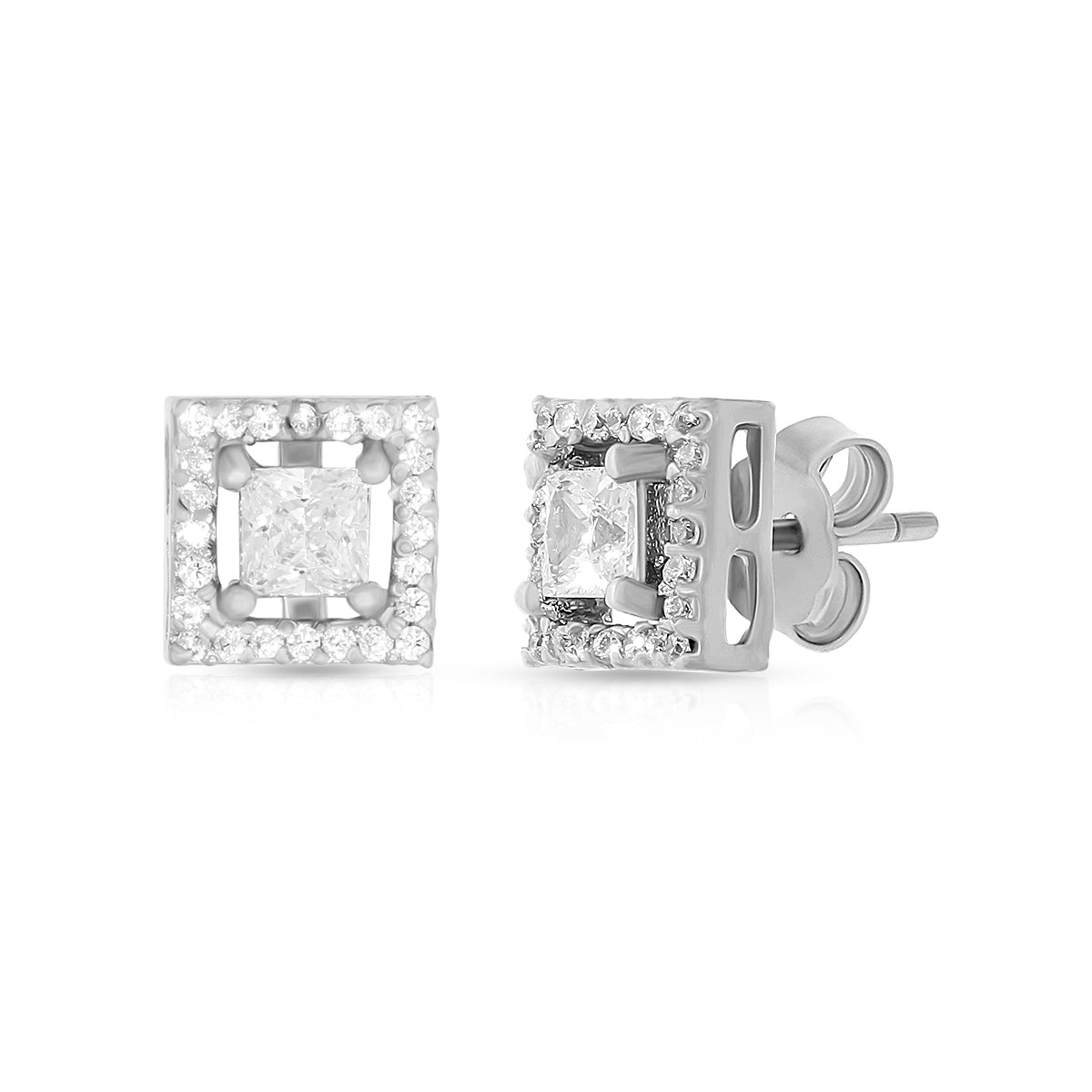 Minimal Square Halo Pendant Set