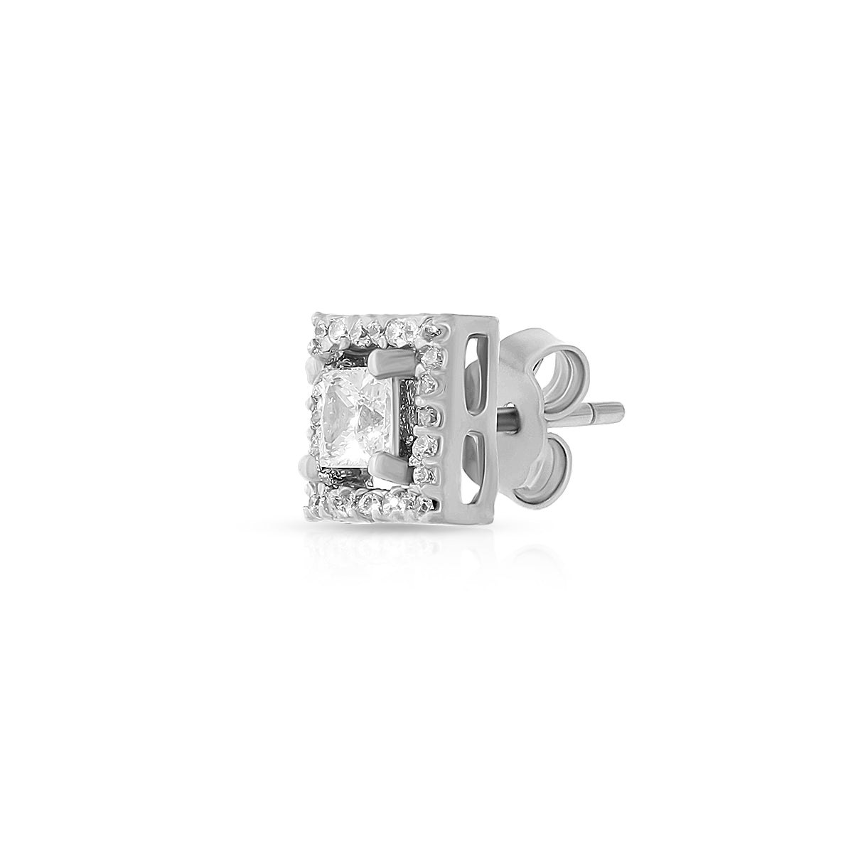 Minimal Square Halo Pendant Set