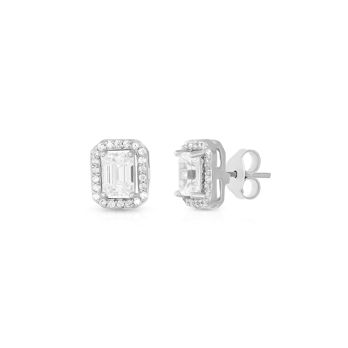 Timeless Halo Rectangle Pendant Set
