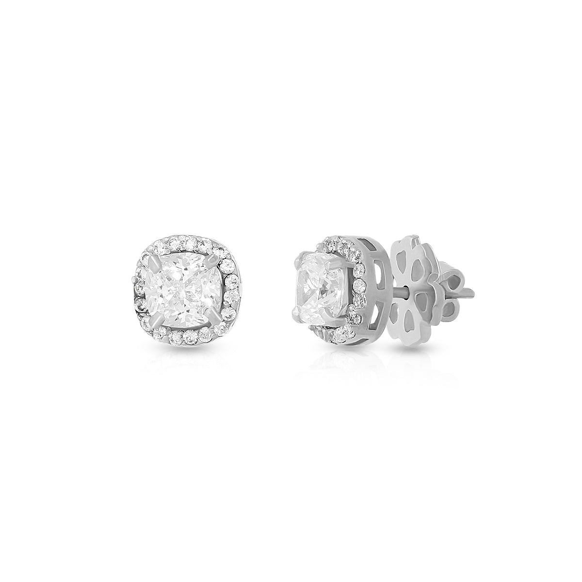 Simple Cushion Halo Pendant Set
