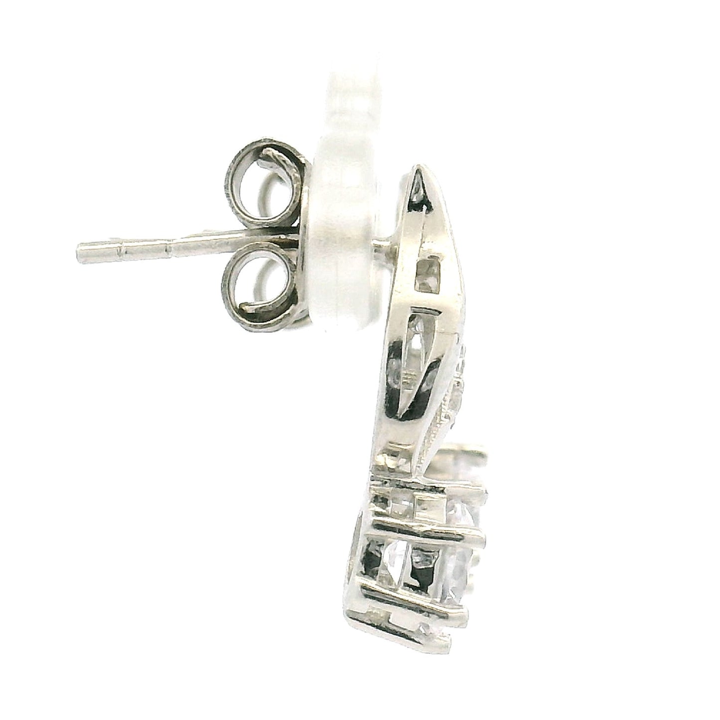 Modern Silver Stone Pendant Set