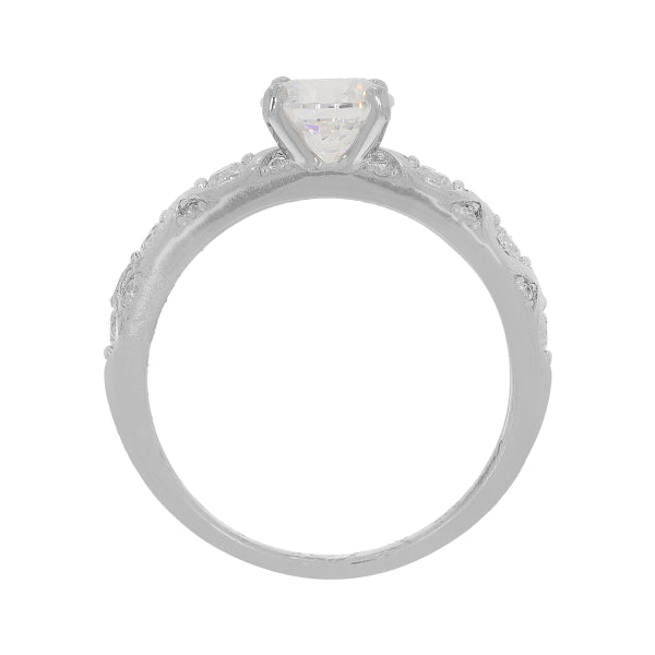 Silver Zircon Sparkling Loop Ring