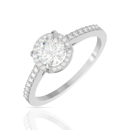 Dreamy Solitaire Silver Ring White