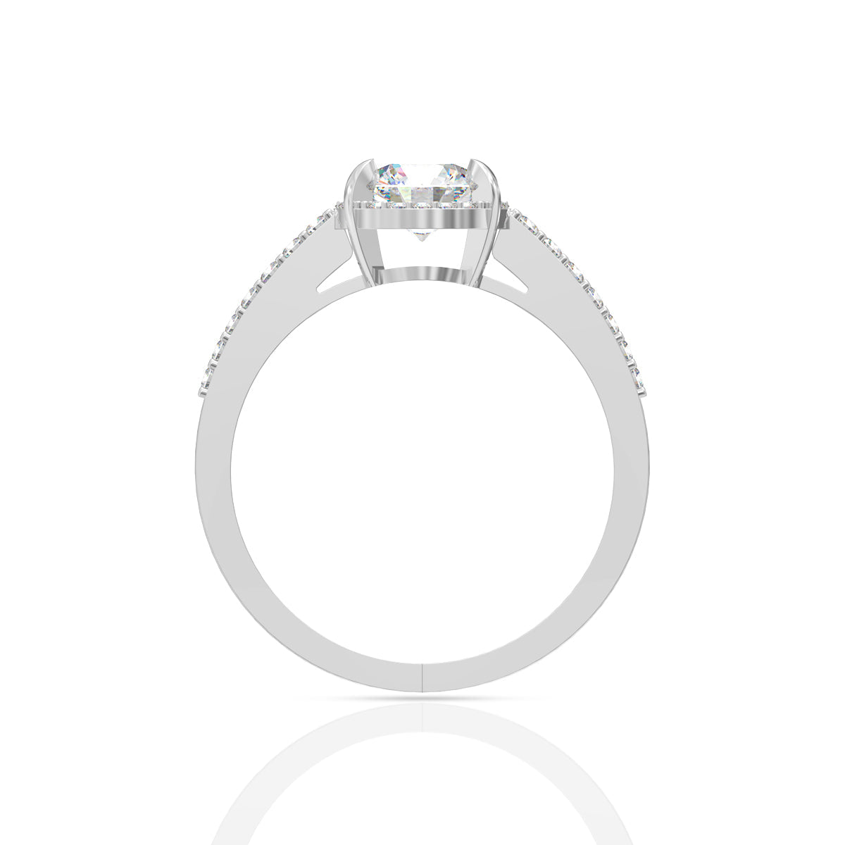 Dreamy Solitaire Silver Ring White