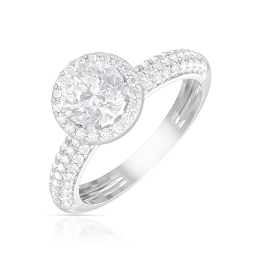 Delicate Solitaire Silver Ring