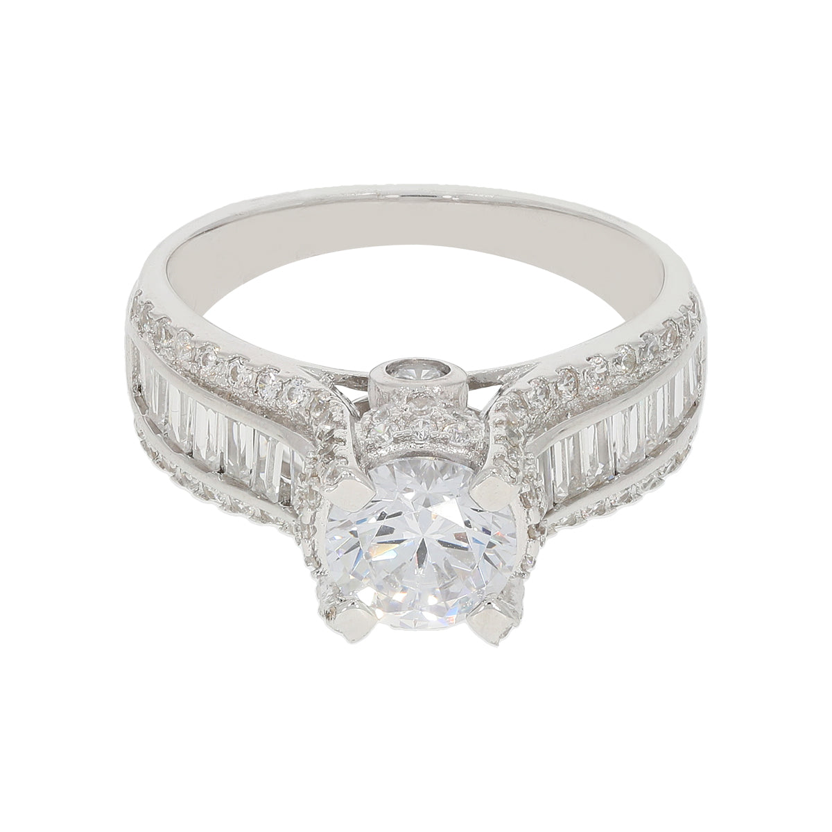 Silver Zircon Crowning Glory Ring