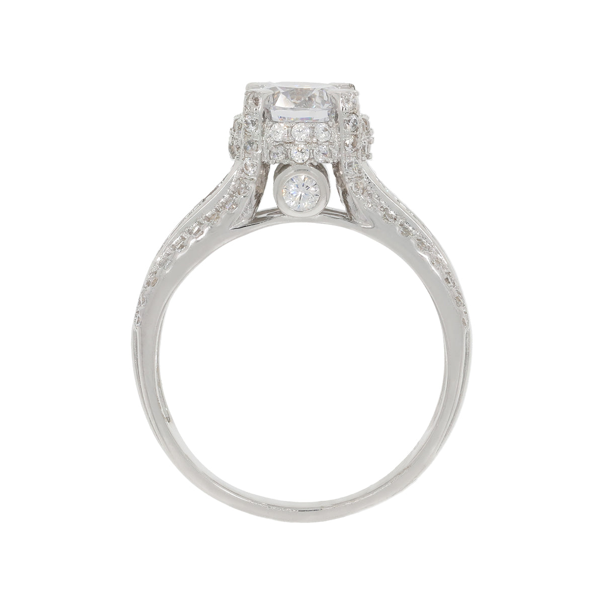 Silver Zircon Crowning Glory Ring