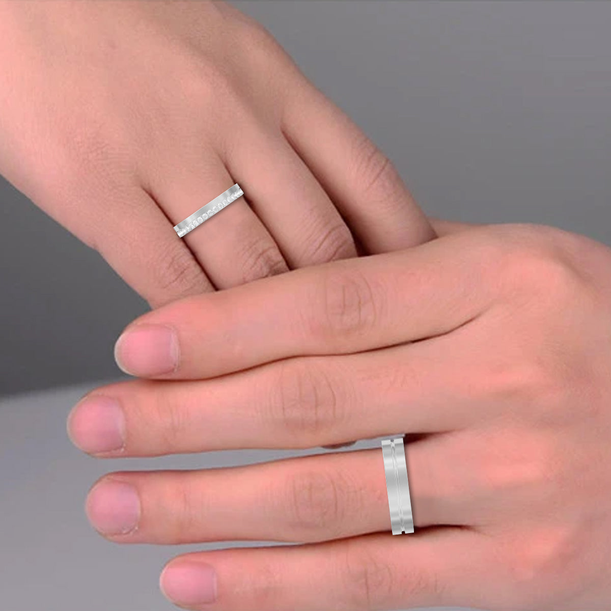 Cherished Moments Silver Couple Bands