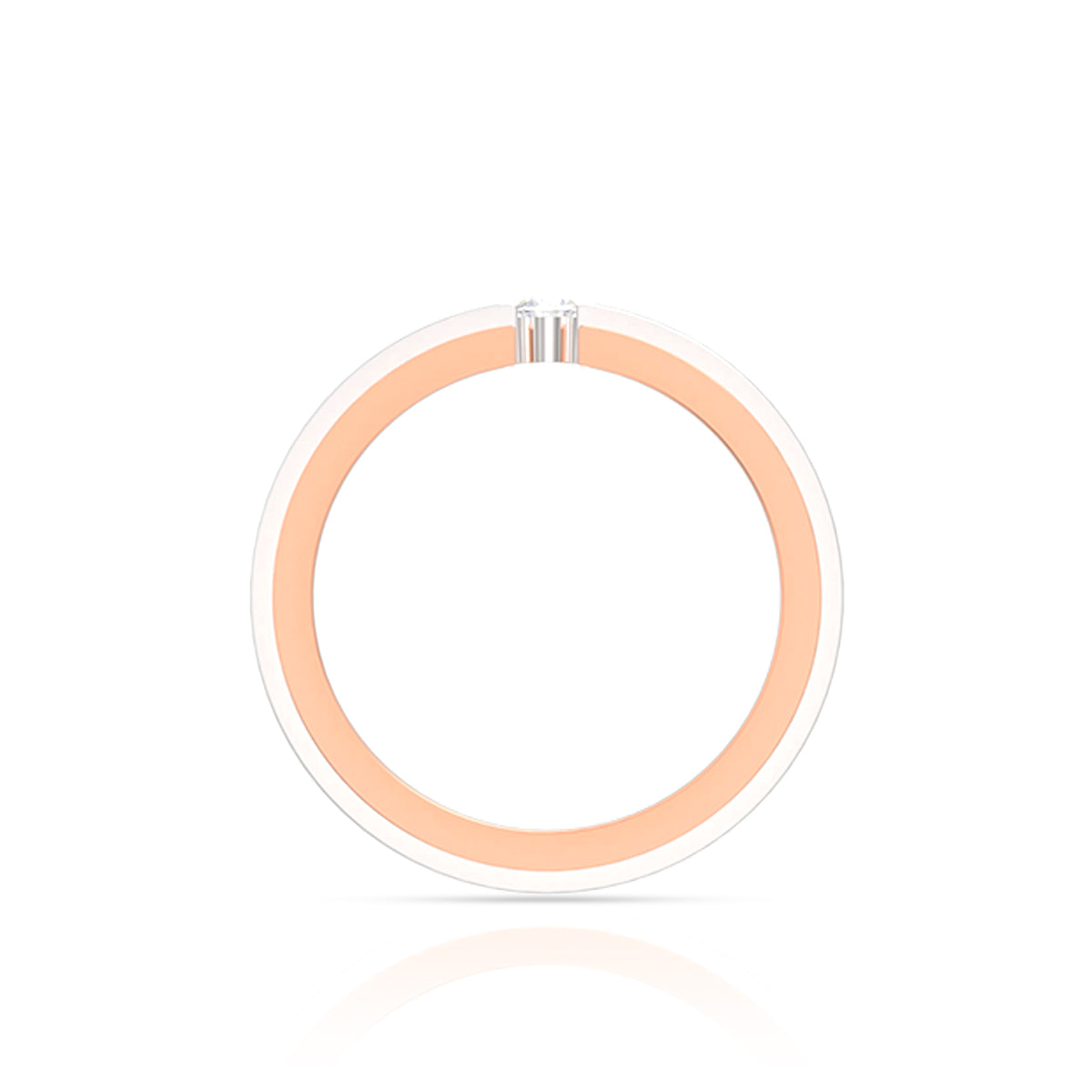 Elegant Two-Tone Rose Gold & Silver Couple Rings with Solitaire Accents