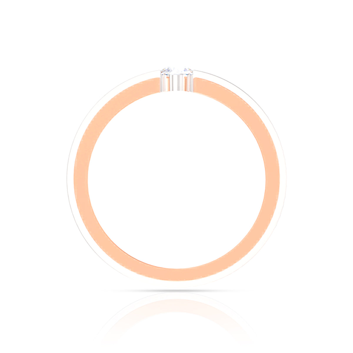 Elegant Two-Tone Rose Gold & Silver Couple Rings with Solitaire Accents