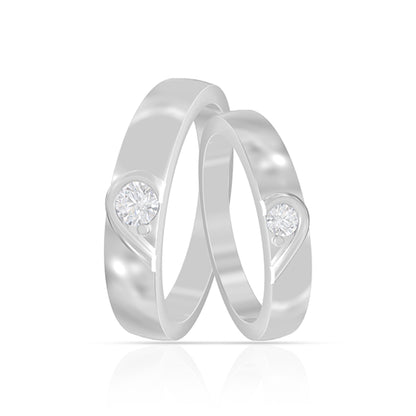 Connected Hearts Silver Couple Rings