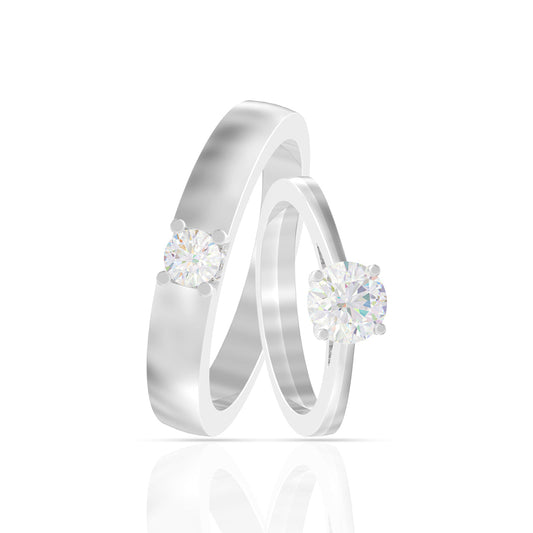 Classic Solitaire Couple Rings