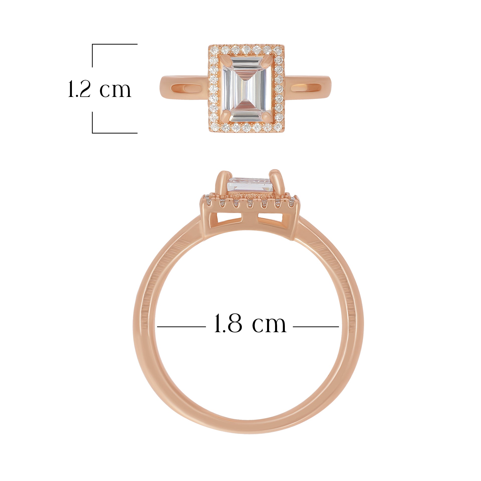 Square Halo Crystal Ring