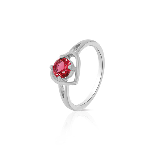Scarlet Spark Heart Ring