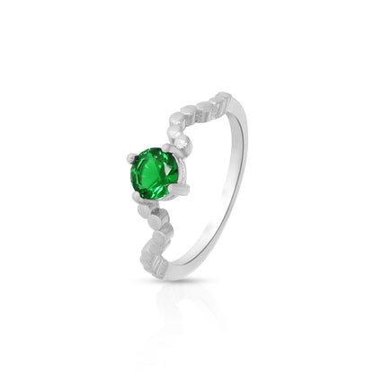 Emerald Charm Solitaire Ring