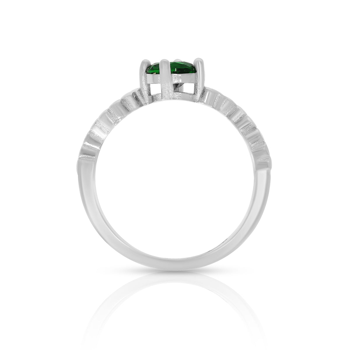 Emerald Charm Solitaire Ring