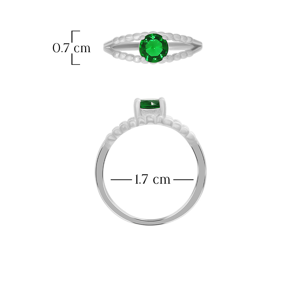 Emerald Beaded Band Ring