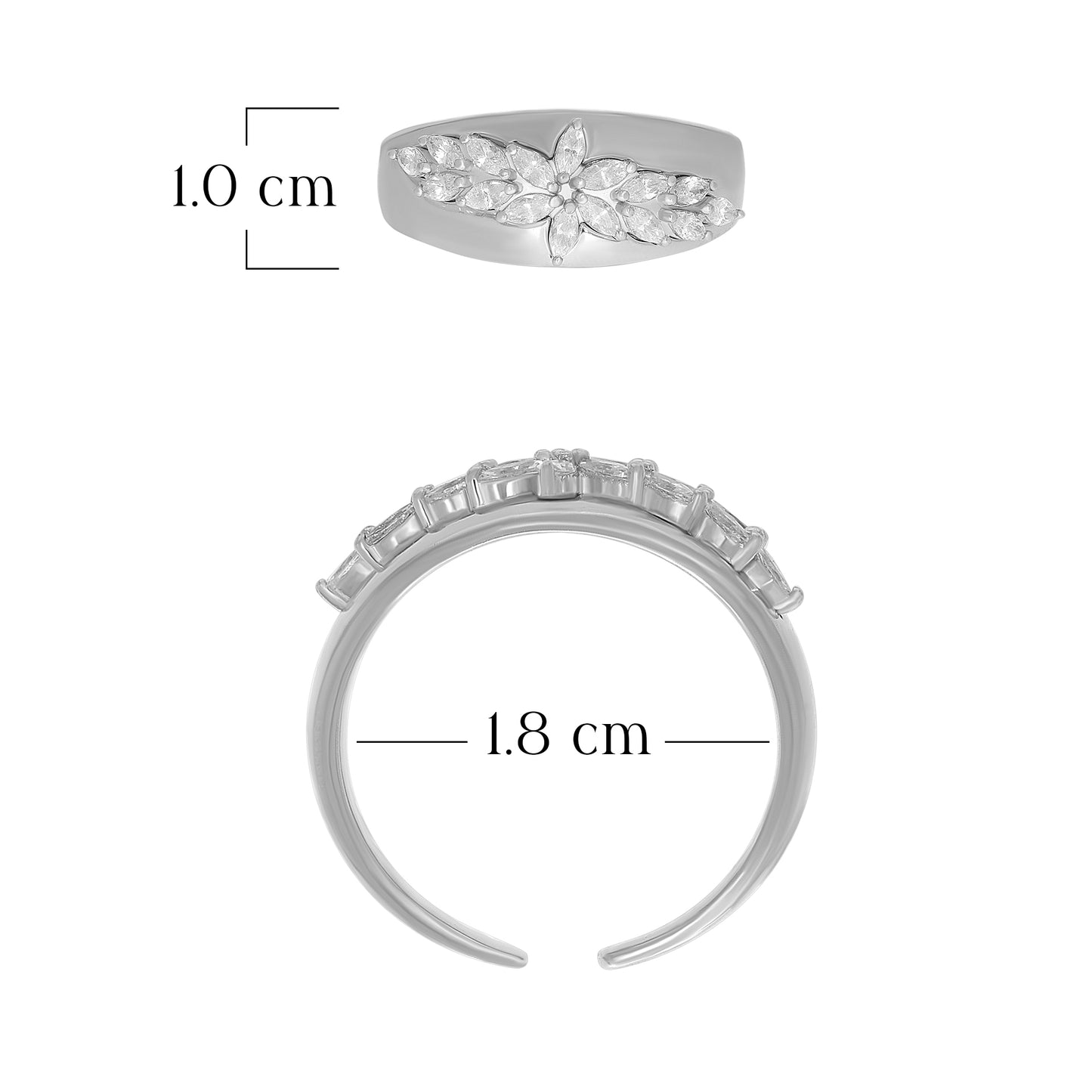 Floral Sparkle Fashion Ring