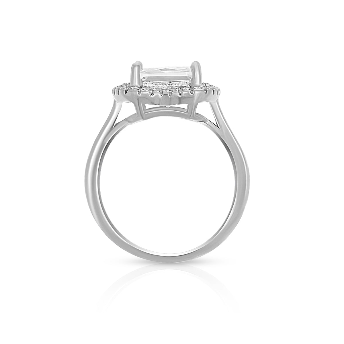 Sparkling Cushion Cut Halo Ring